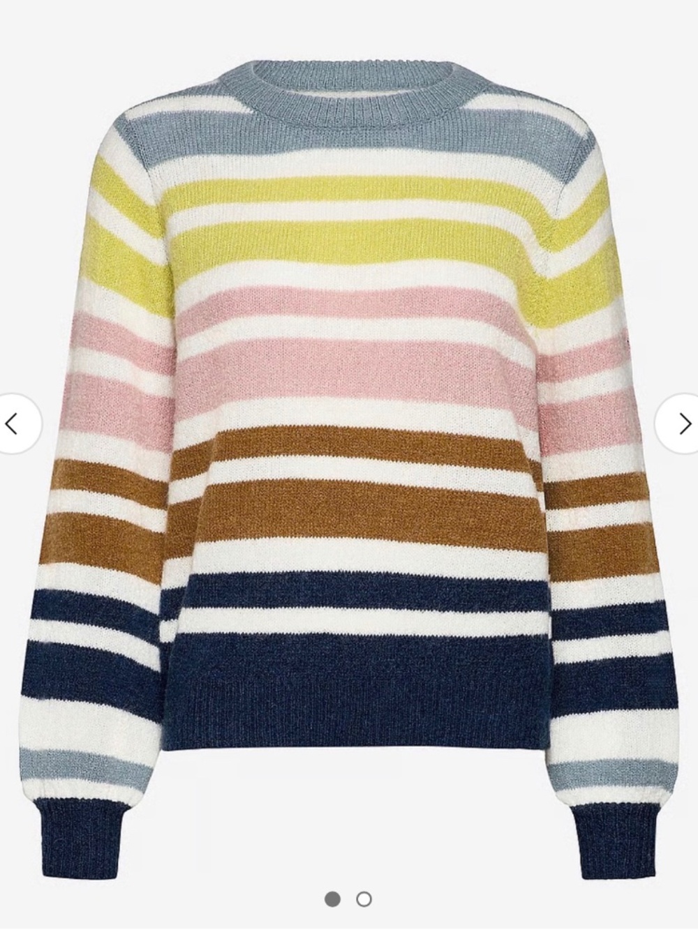 Numph Anthropologie striped balloon sleeve sweater